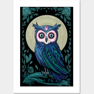 Day of the dead owl Posters and Art